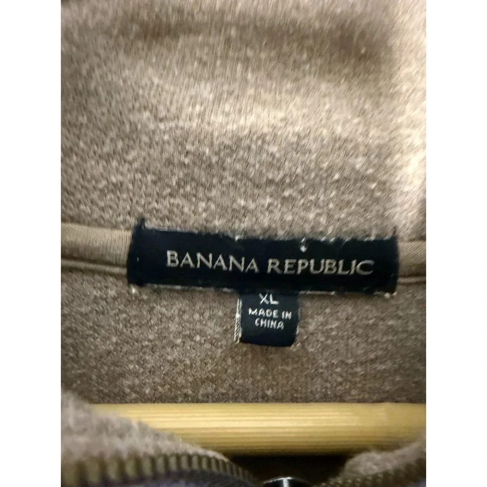 Banana Republic Long Sleeve 1/4 Zip‎ Men's XL Beige Knitted Comfortable